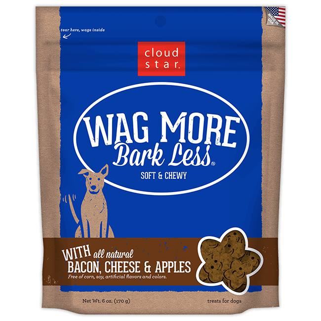 Cloud Star Wag More Bark Less Soft & Chewy Dog Treats: Bacon, Cheese & Apples