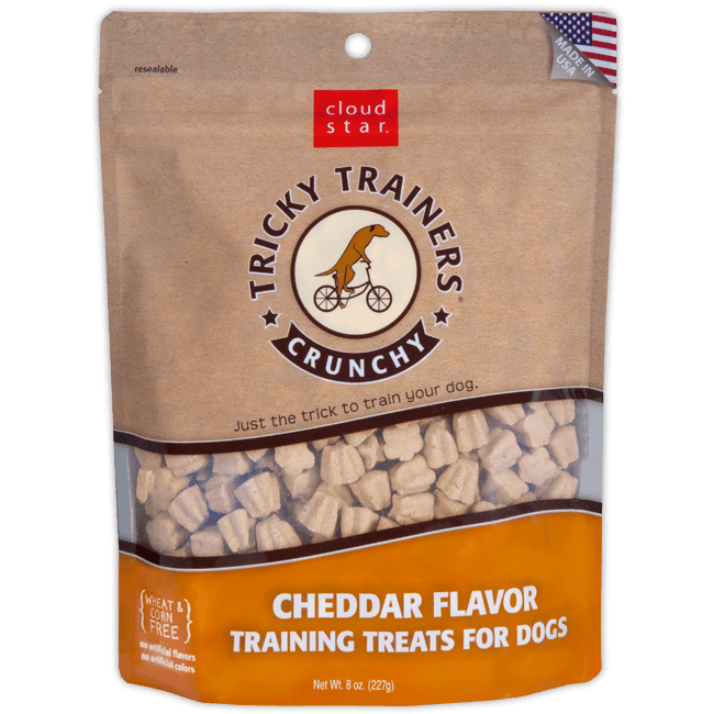 Cloud Star Crunchy Tricky Trainers Dog Treats: Cheddar