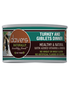 Dave’s Naturally Healthy™ Grain Free Canned Cat Food Turkey & Giblets Dinner Formula