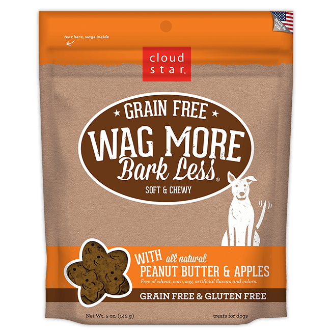 Cloud Star Wag More Bark Less Soft & Chewy Grain Free: Peanut Butter & Apples
